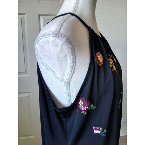 INC International Concepts Women's Embellished Bubble Hem Halter Top Black PXL - Picture 7 of 16